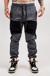 PANTOLON CU BUZUNAR NEGRU&GRI